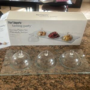 Glass serving platter